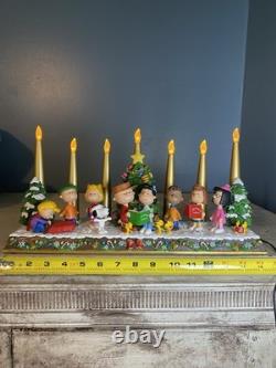 Danbury Mint Charlie Brown Peanuts Christmas Candelabra WORKING