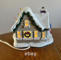 Danbury Mint Peanuts Christmas Lighted Cottage Charlie Brown Snoopy Tested Works