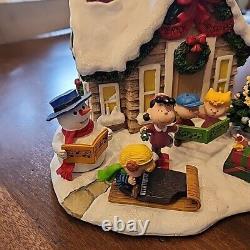 Danbury Mint Peanuts Christmas Lighted Cottage House Charlie Brown Snoopy FLAWS