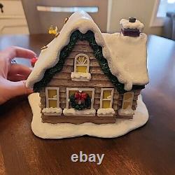 Danbury Mint Peanuts Christmas Lighted Cottage House Charlie Brown Snoopy FLAWS