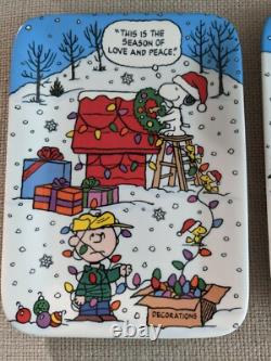 Danbury Mint Peanuts Snoopy Charlie Brown Christmas Panoramic Plate Set