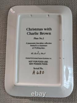 Danbury Mint Peanuts Snoopy Charlie Brown Christmas Panoramic Plate Set