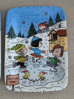 Danbury Mint Peanuts Snoopy Charlie Brown Christmas Panoramic Plate Set