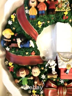 Danbury Mint Peanuts Snoopy Christmas Wreath Charlie Brown Lighted 15-18 RARE