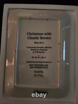 Danbury Mint Peanuts Snoopy Christmas with Charlie Brown Panoramic Plate set