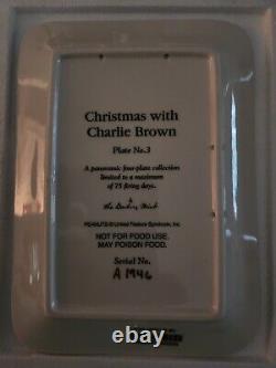 Danbury Mint Peanuts Snoopy Christmas with Charlie Brown Panoramic Plate set