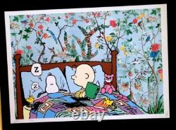 Death NYC Large Framed 16x20in Pop Art COA Snoopy Charlie Brown Pop Art