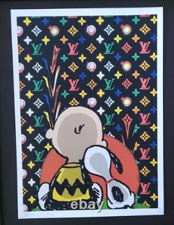 Death NYC Large Framed 16x20in Pop Art Certified Graffiti Snoopy Charlie Brown 2