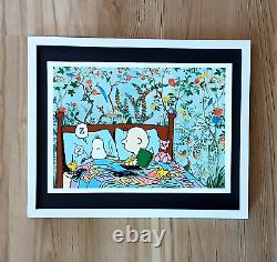 Death NYC Large Framed 16x20in Pop Art with COA Snoopy with Charlie Brown #1