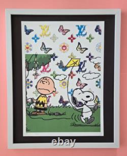 DeathNYC Large Framed 16x20in Pop Art COA SNOOPY AND CHARLIE BROWN #7$