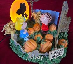 Dept 56 Peanuts Great Pumpkin Charlie Brown Light Up Scene #56.59095 Linus/Sally