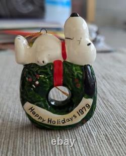 Determined Snoopy Charlie Brown Pottery Ornament Set