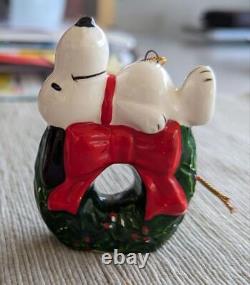 Determined Snoopy Charlie Brown Pottery Ornament Set