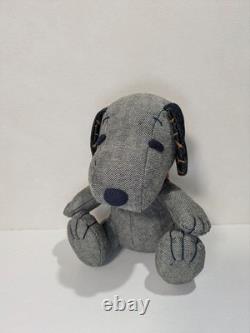 EDWIN Snoopy & Charlie Brown Denim Plush Toy Black Denim 21cm New