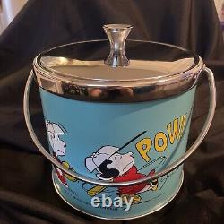 Extremely Rare 1973 Snoopy Peanuts Baseball Ice Bucket MUSIC BOX Charlie Brown