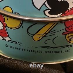 Extremely Rare 1973 Snoopy Peanuts Baseball Ice Bucket MUSIC BOX Charlie Brown