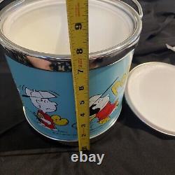 Extremely Rare 1973 Snoopy Peanuts Baseball Ice Bucket MUSIC BOX Charlie Brown