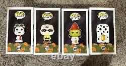 Funko Pop! Peanuts Halloween Ghost Charlie Snoopy Lucy Charlie Brown Set of 4