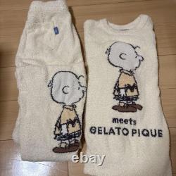 Gelato Pique Snoopy Charlie Brown Unisex Room Wear Set Men's Free Size