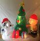 Gemmy 6' Charlie Brown & Snoopy Withchristmas Tree Lighted Airblown Inflatable Euc