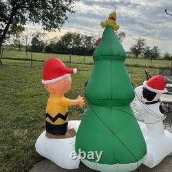 Gemmy Peanuts Airblown Inflatable 6' Wide Snoopy Charlie Brown Christmas Tree
