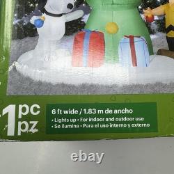 Gemmy Peanuts Airblown Inflatable 6' Wide Snoopy Charlie Brown Christmas Tree