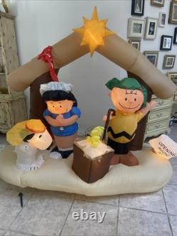 Gemmy Snoopy & Charlie Brown Christmas Play Nativity Scene 6 Feet Tall