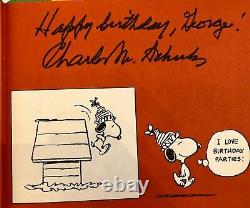 HAPPY BIRTHDAY CHARLIE BROWN 1st Edition Book, Signed With A Drawing of Snoopy