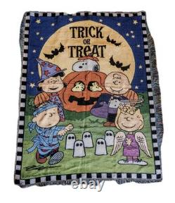 Halloween Peanuts Snoopy Great Pumpkin Charlie Brown Throw Afghan Blanket 47x57