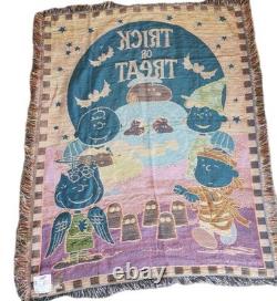 Halloween Peanuts Snoopy Great Pumpkin Charlie Brown Throw Afghan Blanket 47x57