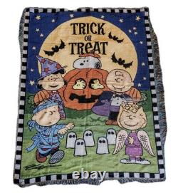 Halloween Peanuts Snoopy Great Pumpkin Charlie Brown Throw Afghan Blanket 47x57