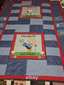 Handmade Custom Charlie Brown And Snoopy Quilt