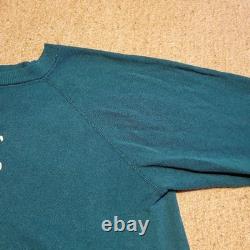Hanes Peanuts Sweatshirt Snoopy & Charlie Brown Turquoise Raglan USA Made