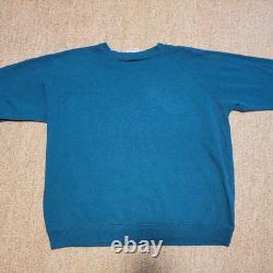 Hanes Peanuts Sweatshirt Snoopy & Charlie Brown Turquoise Raglan USA Made