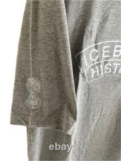 ICEBERG Snoopy Charlie Brown T-Shirt Gray Embroidered Logo Large Size LL