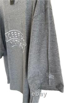 ICEBERG Snoopy Charlie Brown T-Shirt Gray Embroidered Logo Large Size LL