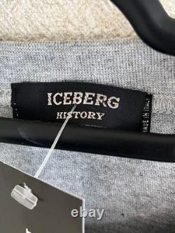 ICEBERG Snoopy Charlie Brown T-Shirt Gray Embroidered Logo Large Size LL