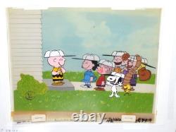 It's Arbor Day Charlie Brown 1976 Original Production Cel Setup Snoopy Peanuts