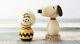 Japan Limited Peanuts Snoopy & Charlie Brown Wooden Figure Usaburo Kokeshi Doll