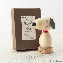 Japan Limited PEANUTS Snoopy & Charlie Brown Wooden Figure Usaburo KOKESHI DOLL