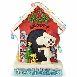 Jim Shore Peanuts Snoopy and Woodstock Dog House Lit Figurine 7 6002771