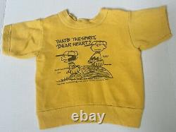 Kids 1960s vintage Peanuts Charlie Brown Snoopy Sweatshirt Norwich Mayo Spruce