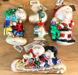 Kurt Adler Peanuts Charlie Brown Lucy Snoopy Flying Ace Polonaise Glass Ornament