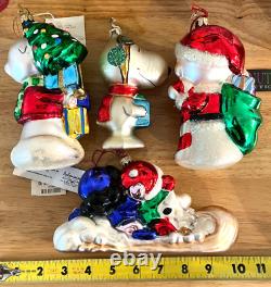 Kurt Adler Peanuts Charlie Brown Lucy Snoopy Flying Ace Polonaise Glass Ornament