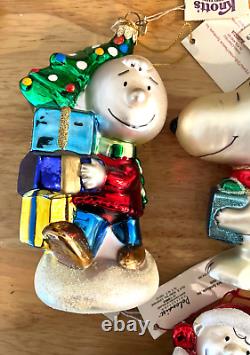 Kurt Adler Peanuts Charlie Brown Lucy Snoopy Flying Ace Polonaise Glass Ornament