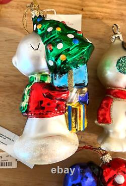 Kurt Adler Peanuts Charlie Brown Lucy Snoopy Flying Ace Polonaise Glass Ornament