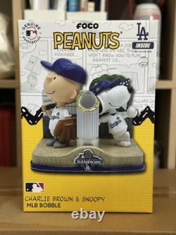 LA Dodgers Charlie Brown & Snoopy Peanuts World Series Dual Bobblehead FOCO NEW