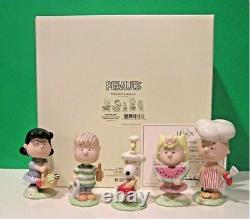 LENOX PEANUTS BARBECUE Set Snoopy Charlie Brown Lucy Linus Sally NEW in BOX wCOA