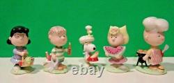 LENOX PEANUTS BARBECUE Set Snoopy Charlie Brown Lucy Linus Sally NEW in BOX wCOA