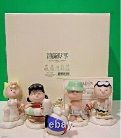 LENOX PEANUTS BEACH PARTY Charlie Brown Snoopy Lucy Linus Sally NEW in BOX withCOA